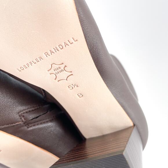 Loeffler Randall Elise Bootie Stretch Chocolate Brown Leather Block Heel Sz 5.5 - Picture 10 of 11